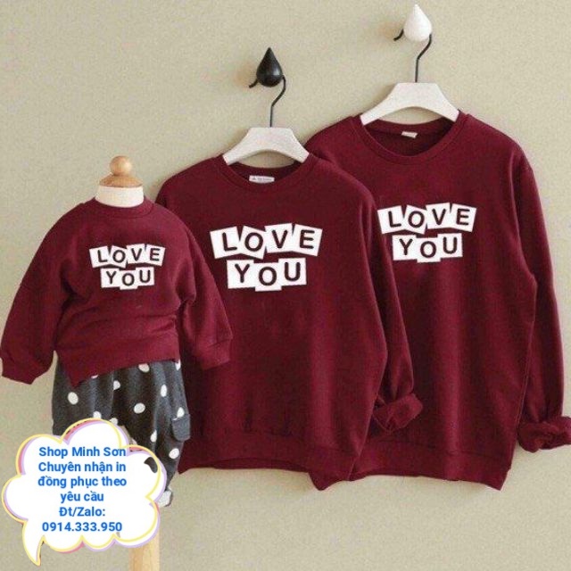 💋💖💋VIDEO ÁO NỈ GIA ĐÌNH LOVE YOU, ÁO NỈ ĐÔI SWEATER LOẠI 1 ĐỦ MÀU ĐỦ SIZE