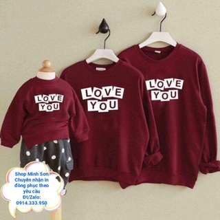 💋💖💋video áo nỉ gia đình love you, áo nỉ đôi sweater loại 1 đủ màu đủ size