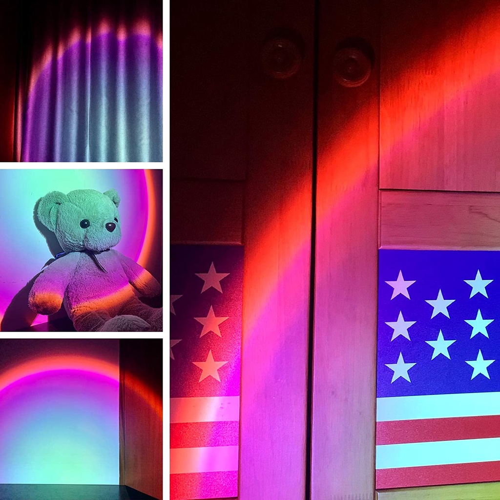 Đèn Led gắn cửa xe hơi chiếu laser hình động kiểu hoạt hình sạc qua USB an toàn không dây