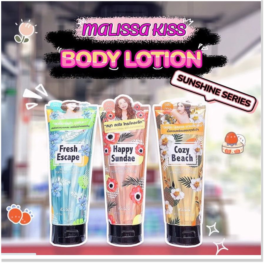 [Mã giảm giá Mỹ phẩm chính hãng] Sữa Dưỡng Trắng Da Toàn Thân Hương Nước Hoa Malissa Kiss Whitening Perfume Body Lotion