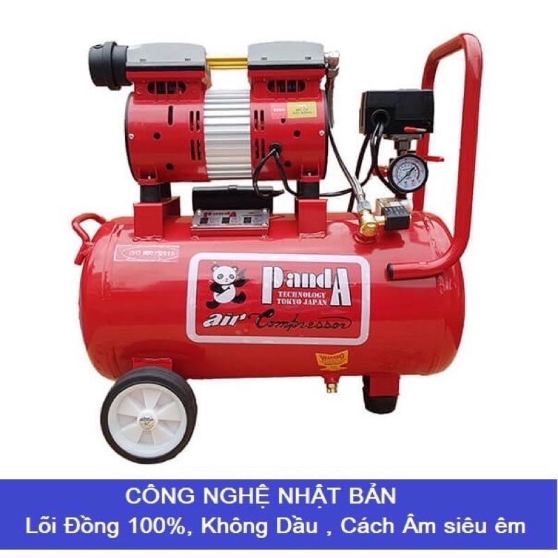 Máy nén khí mini PANDA PA800/12 ✨ LÕI ĐỒNG 100 % ✨ Máy nén khí không dầu , Bình 12L, Công suất 850W