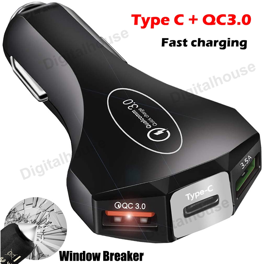 Tẩu Sạc Nhanh USB C 35W 3 Cổng QC 3.0 & Type C & USB-A Cho Điện Thoại Thông Minh