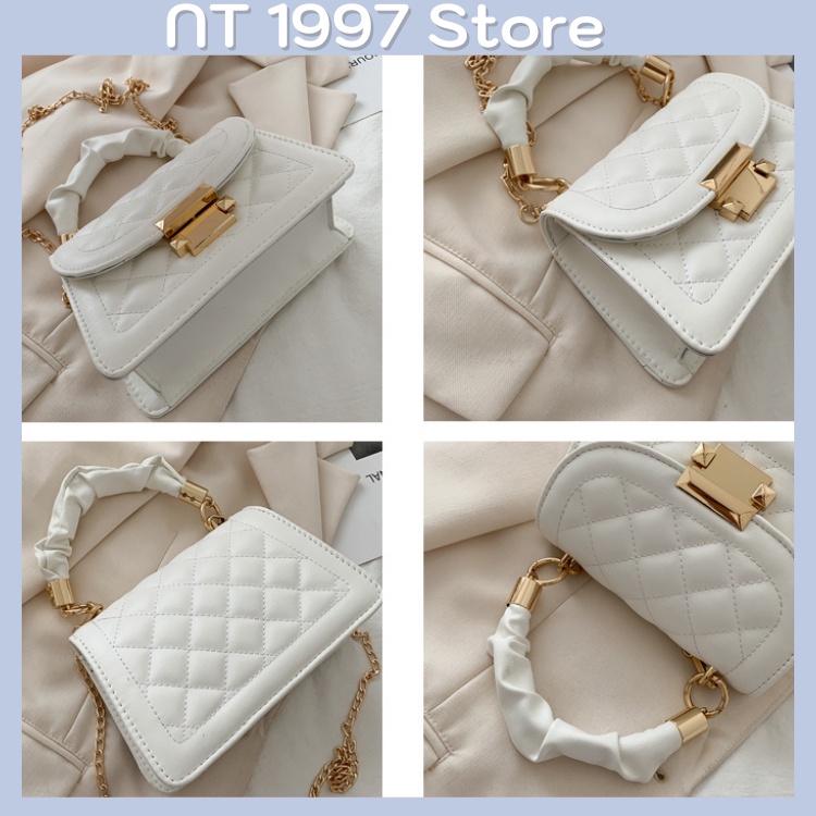 Túi sách nữ đeo chéo kẹp nách thời trang mini dây xích