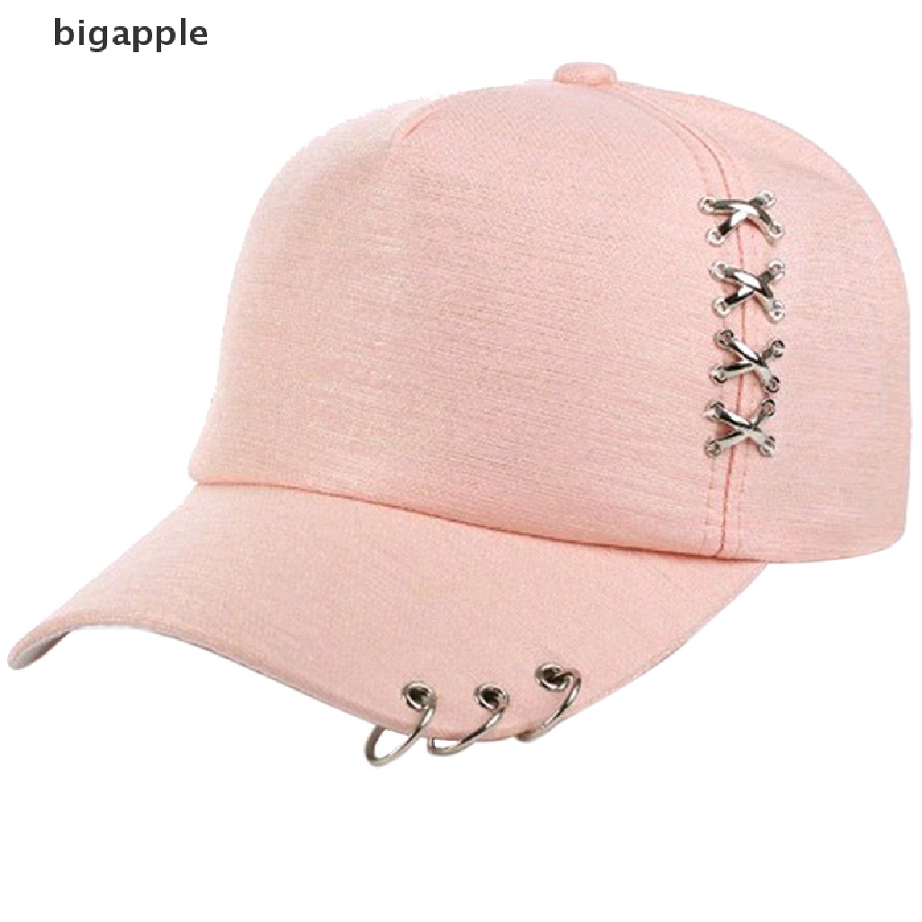 Bigapple Mũ Lưỡi Trai Bóng Chày Hip Hop KPOP Xỏ Khuyên Có Thể Điều Chỉnh KPOP Thời Trang