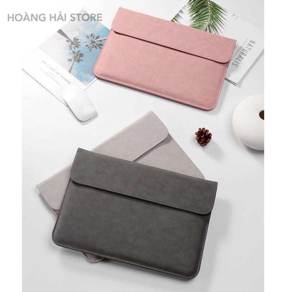 Bao da chống sốc cao cấp cho macbook, laptop, surface pro, hp envy, dell xps kèm ví đựng phụ kiện