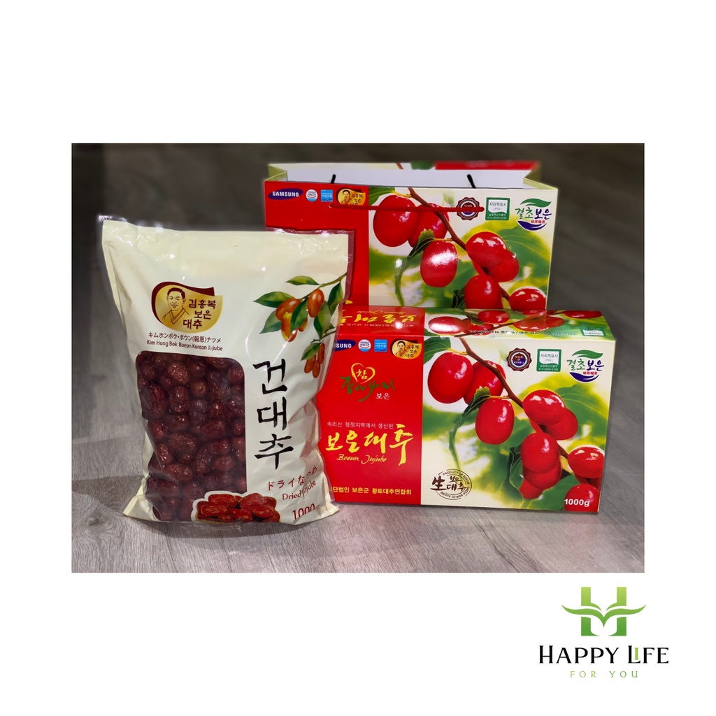 Táo đỏ Hàn Quốc 1kg, táo tàu đỏ sấy khô cao cấp - Happy Life 4U