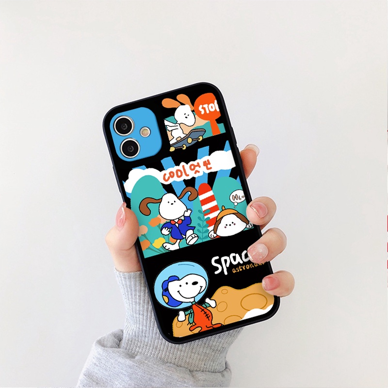 Ốp iphone - Ốp lưng iphone cạnh vuông viền camera snoop space dành cho ip 6 đến 14promax - G76