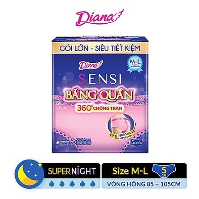 Băng đêm dạng quần Diana 2chiếc / gói , 5 chiếc/ gói