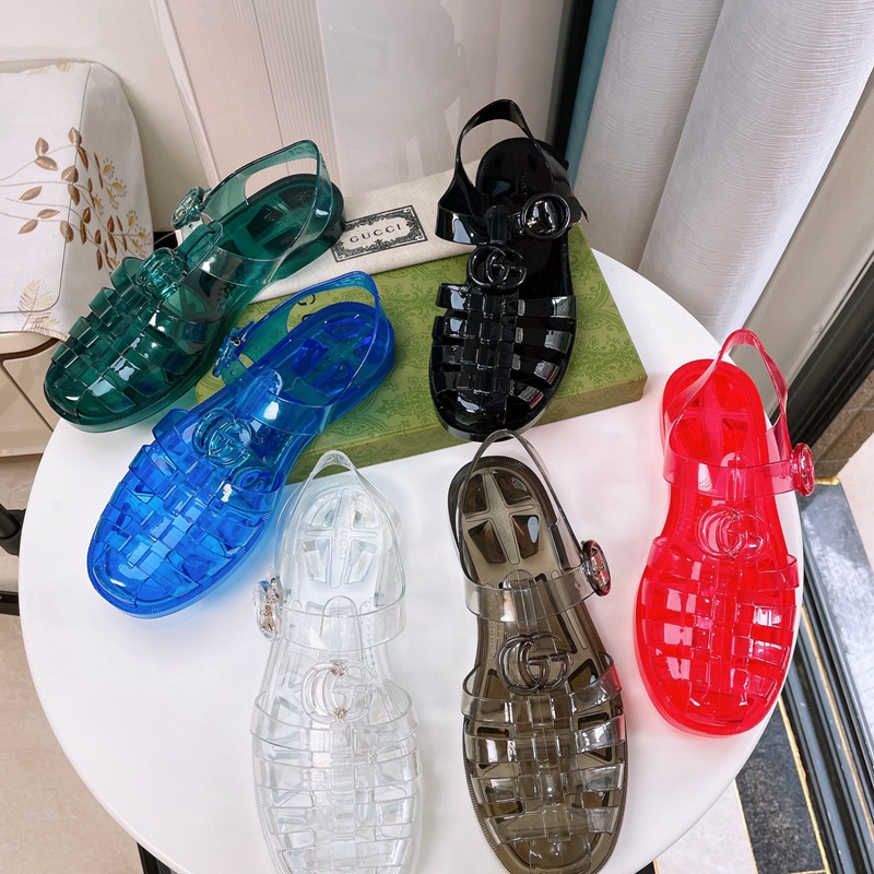 Xăng đan Hai G Trong Suốt Thương Hiệu Gucci Thời Trang Đi Biển Dành Cho Nữ