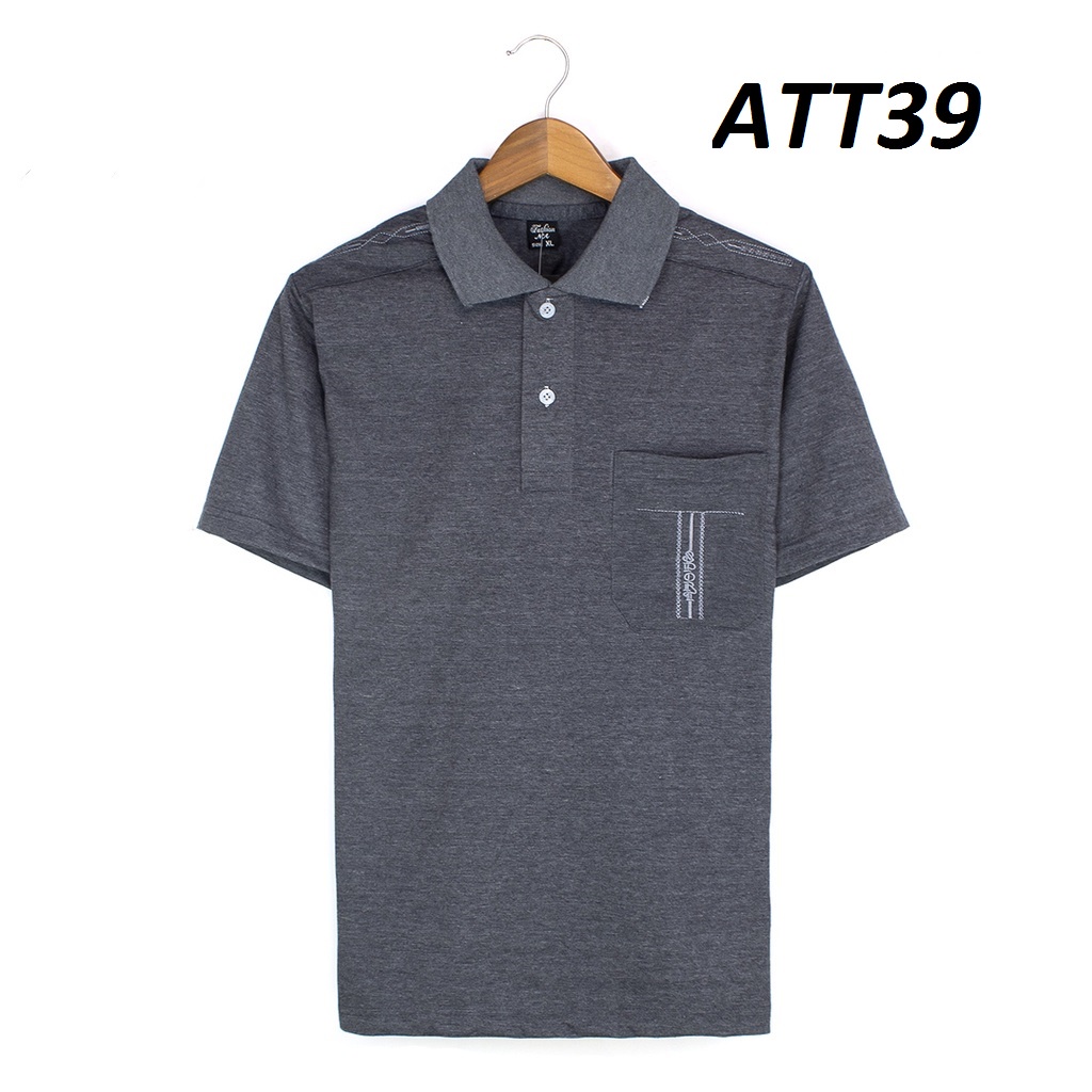 Áo thun nam trung niên chất vải mềm mát thấm hút mồi hôi cho người từ 50 đến 85kg lại áo thêu túi thêu vai ATHUN13