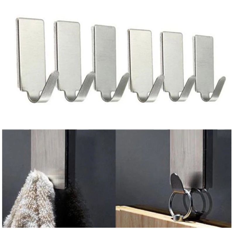 Set 6 Giá Đỡ Inox Dán Tường Chuyên Dụng Cho Nhà Bếp