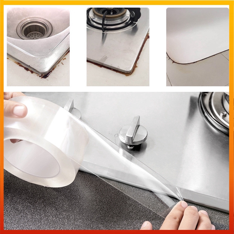 Băng Keo Nano Trong Suốt Dán Viền Bồn Rửa Chén Chống Thấm Nước