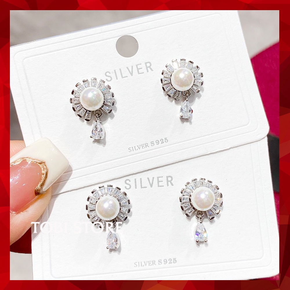 [Không đen gỉ] Khuyên tai bạc thật S925 hàng xưởng hoa hướng dương TB602