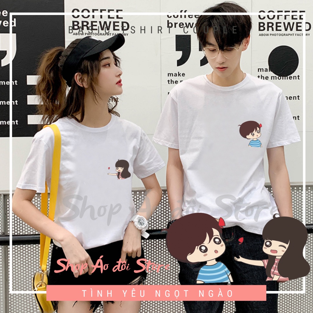 Áo đôi nam nữ tình yêu bạn thân đẹp giá rẻ ❤️COUPLE STORE❤️BST Áo cặp nam nữ mới nhất 2021 chất thun cotton co giãn tốt
