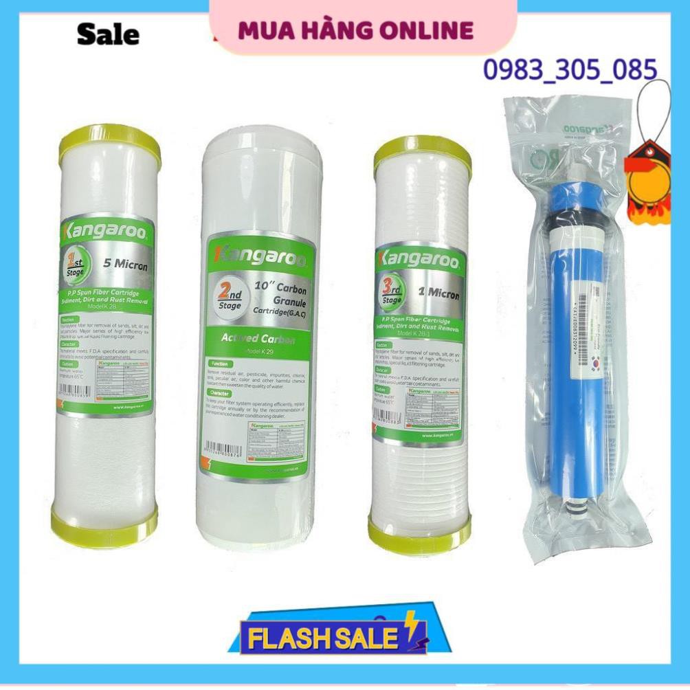 Bộ 4 Lõi  Lọc Nước Kangaroo Số 1234 ♥️  Lõi Lọc của Máy Kangaroo Chính Hãng