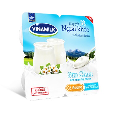 LỐC 4 HỘP SỮA CHUA CÓ ĐƯỜNG VINAMILK 100G