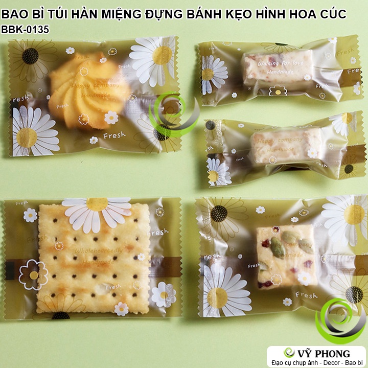 BAO BÌ TÚI HÀN MIỆNG ĐỰNG BÁNH KẸO TÂN XUÂN HÌNH BÔNG HOA CÚC ĐÓNG GÓI QUÀ TẶNG DỊP LỄ TẾT NĂM MỚI NOEL BBK-0135