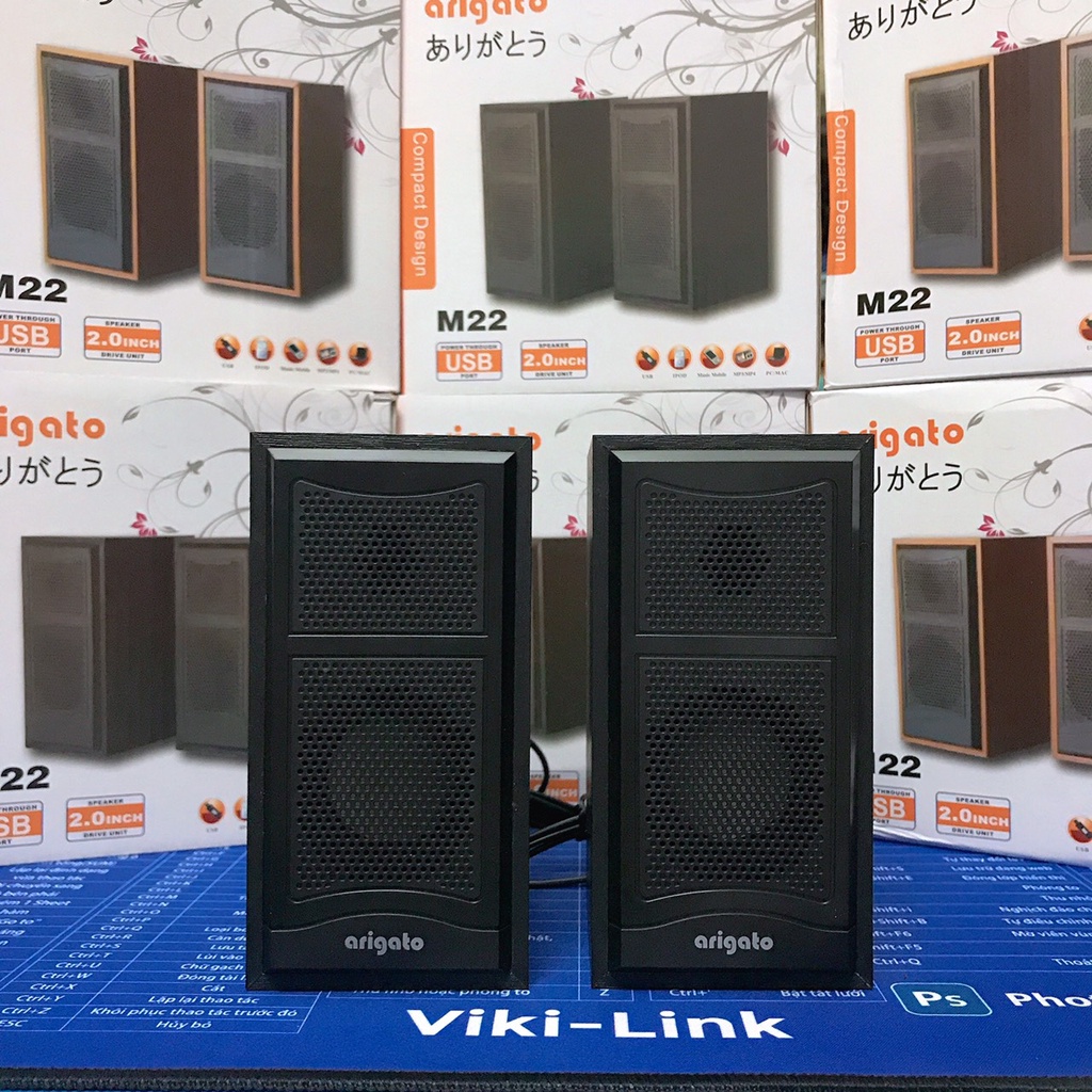 Loa Máy Tính Để Bàn PC Laptop Điện Thoại Mini 2.0 LeeFei M22 Led Nhỏ Gọn Âm Thanh, Tress Bass Đầy Đủ To