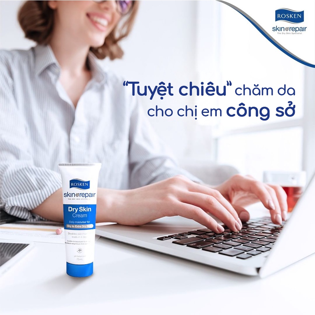 ROSKEN Dry Skin Cream 75mL & 400mL - Kem Dưỡng Ẩm Phục Hồi Da Khô Và Kích Ứng.