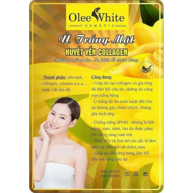 Ủ mặt-huyết yên dạng gói dưỡng trắng mặt mềm mịn nửa nhe!!