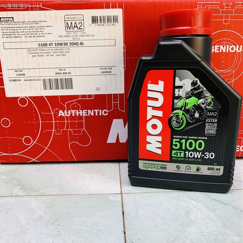 Nhớt Xe Số - Tay Côn Motul 5100 4T 10W-30 Công Nghệ Ester Core - Bán Tổng Hợp Sản Phẩm Của Motul Việt Nam