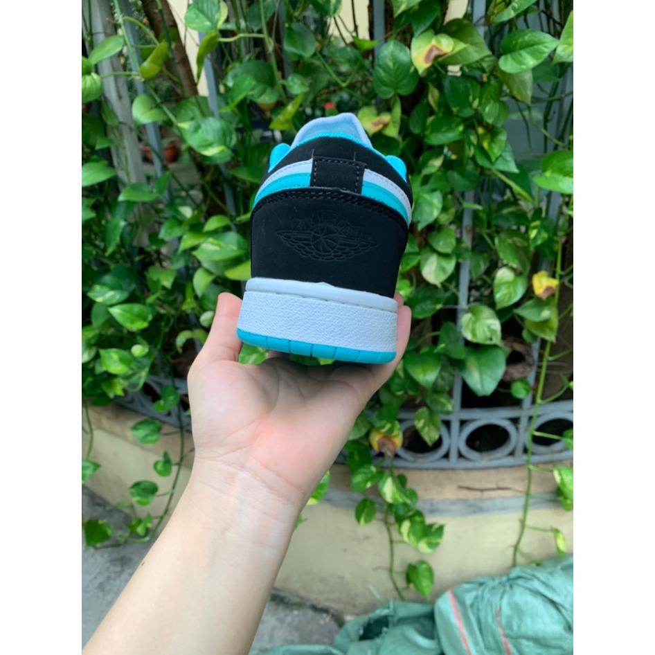GiầyTHỂ THAO NAM NỮ Jordan 1 đen xanh ngọc cổ thấp hàng đẹp bản trung  siêu rẻ fuil boxbill