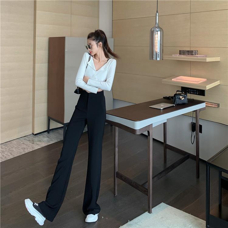 Quần Tây Đen Lưng Cao Ống Loe Tôn Dáng Hợp Thời Trang
