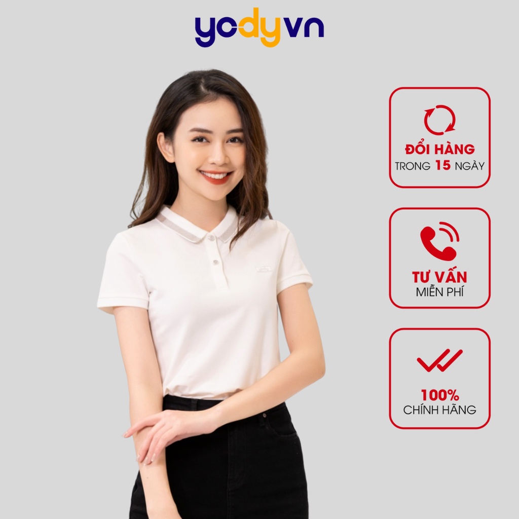 Áo phông polo nữ YODY cổ bẻ, tay ngắn vải mắt chim cotton cá sấu, phong cách công sở APN3340 bổ sung màu mới