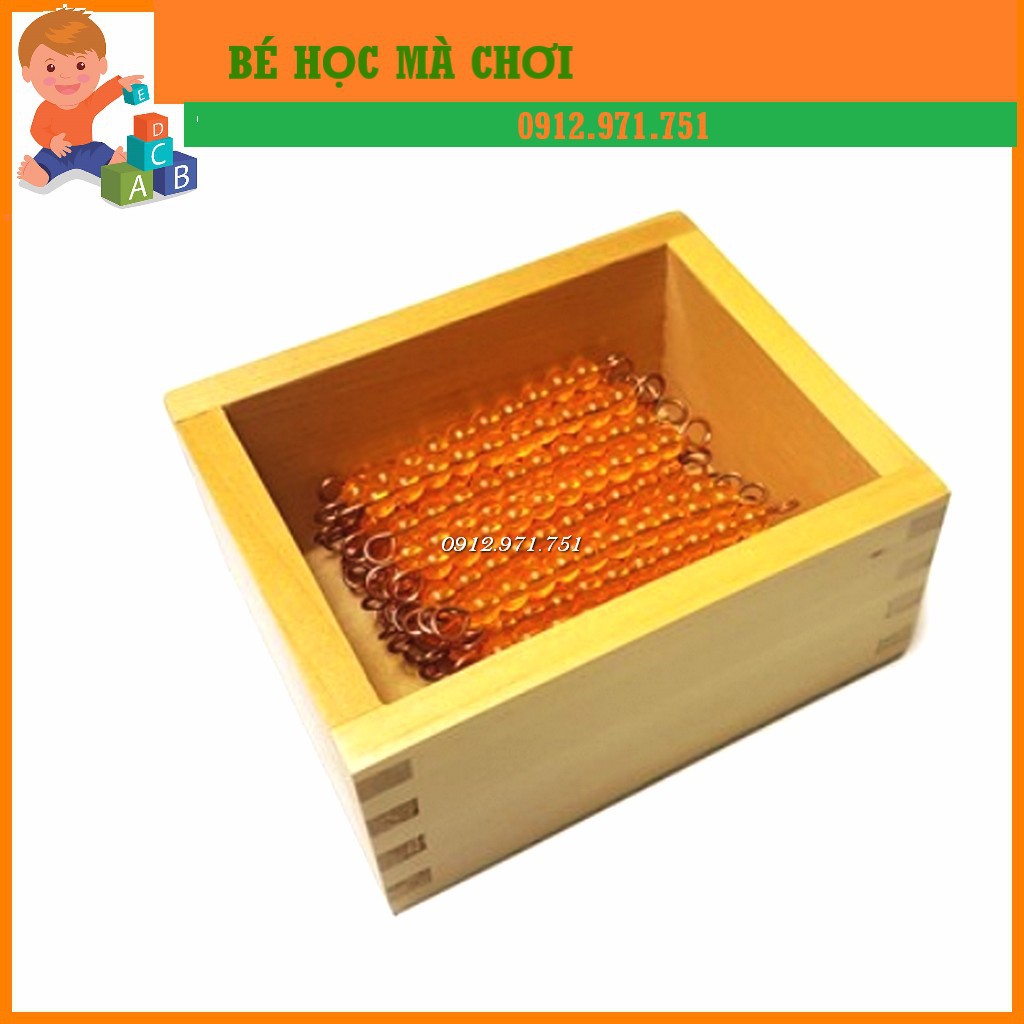 Bộ cườm 45 chuỗi cườm và 45 hạt cườm trong cao cấp - Gíao cụ Montessori