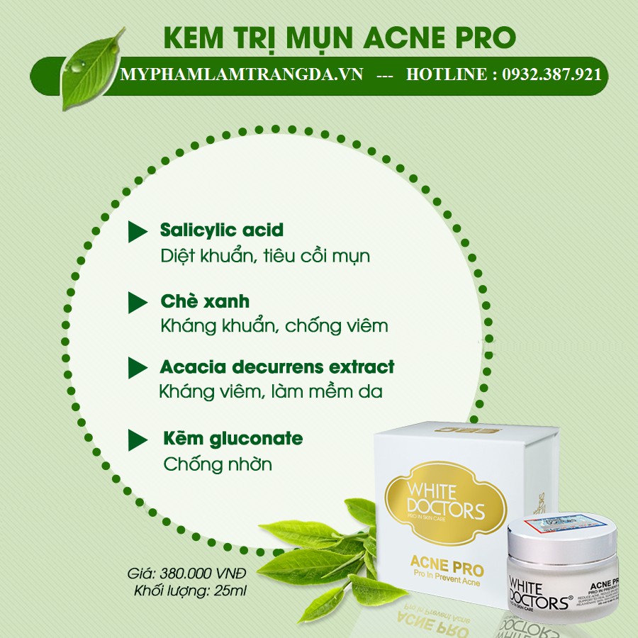 Kem loại bỏ mụn thâm, sẹo mụn White Doctors Acne pro