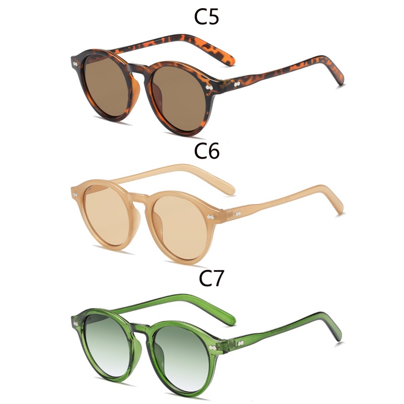 Kính mát gọng oval nhỏ chống tia uv màu xanh lá thời trang vintage dành cho nữ