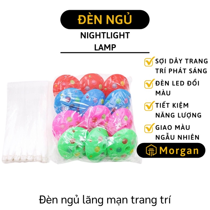 Đèn Ngủ - Đèn Ngủ Sợi Quang Phát Sáng Nhiều Màu, Trang Trí Nhà Cửa, Phòng Ngủ 4966