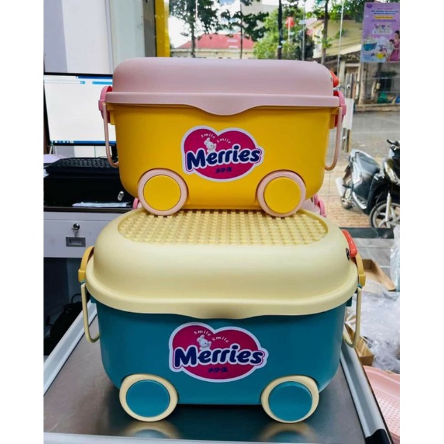 Hộp đựng đồ chơi đa năng có bánh xe Merries