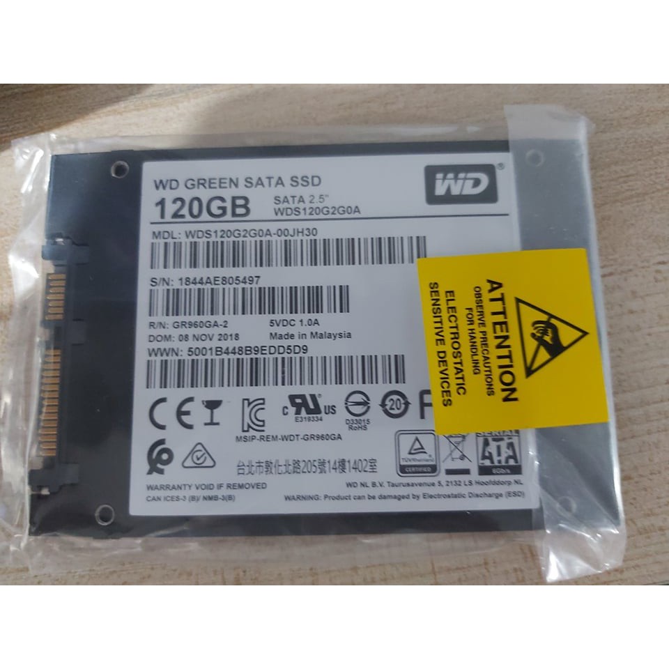 Ổ Cứng SSD Western Digital Green 120GB Sata3 2.5'' (WDS120G2G0A)