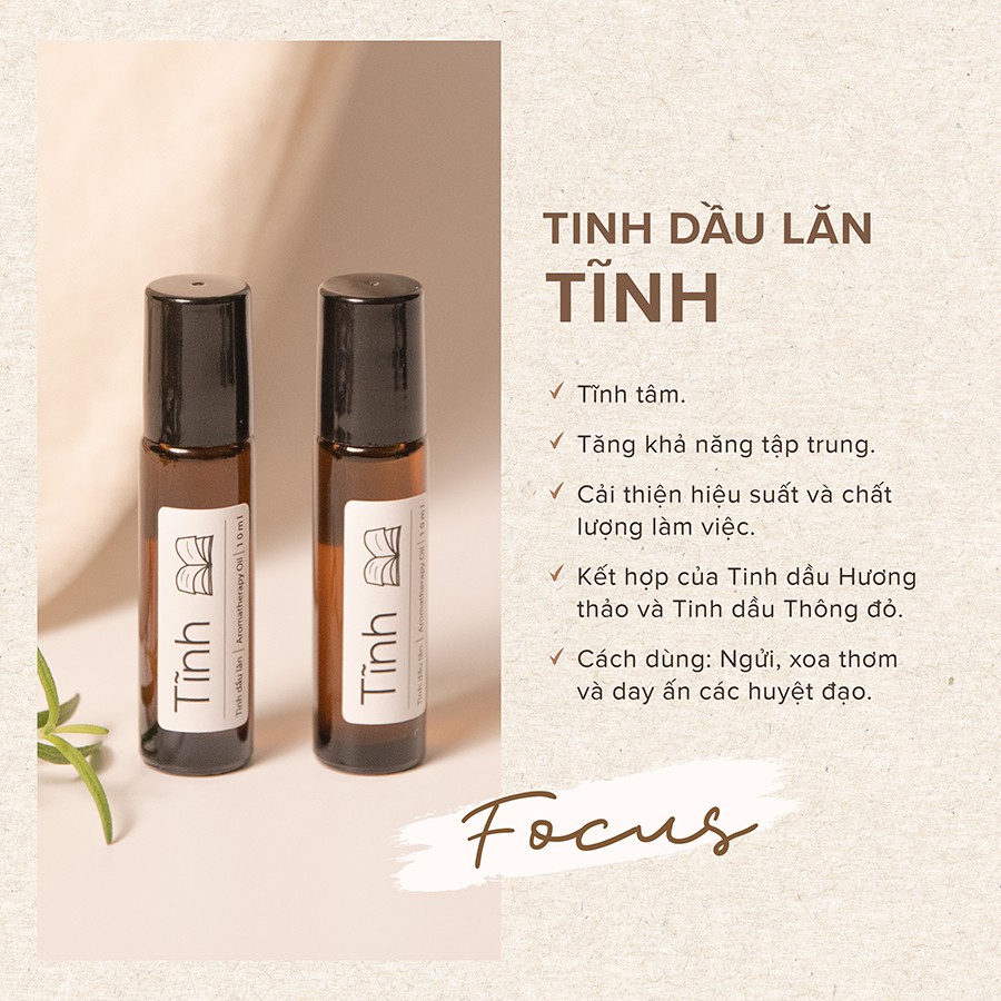 Tinh dầu lăn giải pháp cân bằng cuộc sống Tĩnh Nhàn Thư Cỏ Mềm 10ml