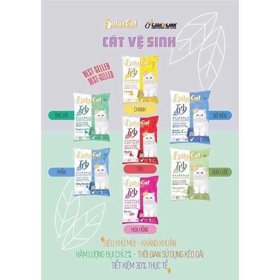 Cát Đất Sét AATAS CAT 10L _ Premium Clumping Bentonite Cat Litter