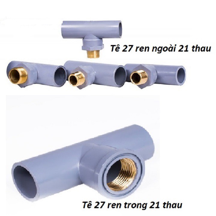 Tê 27 ren đồng thau ống 27 ren 21