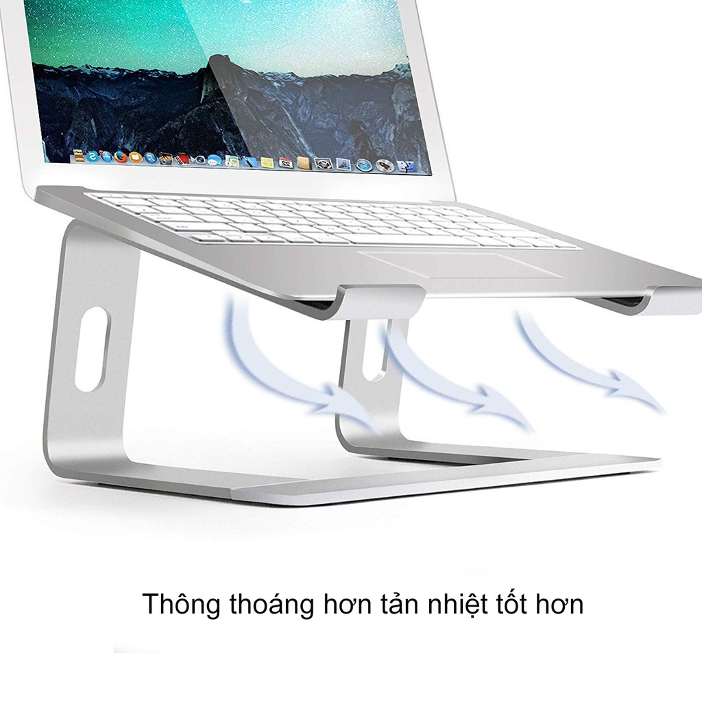 FreeShip-Giá đỡ để laptop stand notebook Macbook máy tính xách tay hợp kim nhôm có thể tháo rời kiêm tản nhiệt CR06