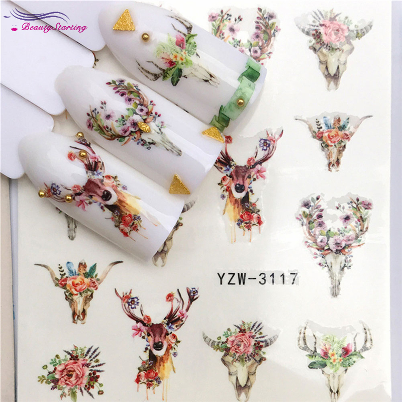 (Hàng Mới Về) Nhãn Dán Trang Trí Móng Tay Họa Tiết Hoa Tuyết / Chim Cú / Dream Catcher / Chim Cú 3d Diy