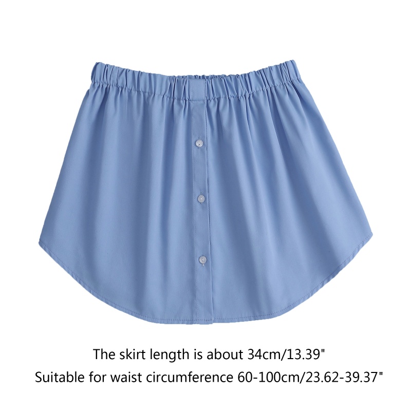 Chân Váy Nối Dài Một Nửa Màu Trơn Có Nút Điều Chỉnh Được Dành Cho Bạn Nữ
