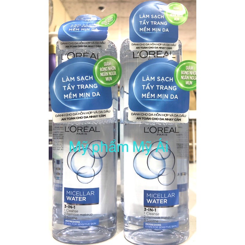 Nước tẩy trang L’Oréal Micellar Water 3-in-1 Deep Cleansing 95ml/400ml