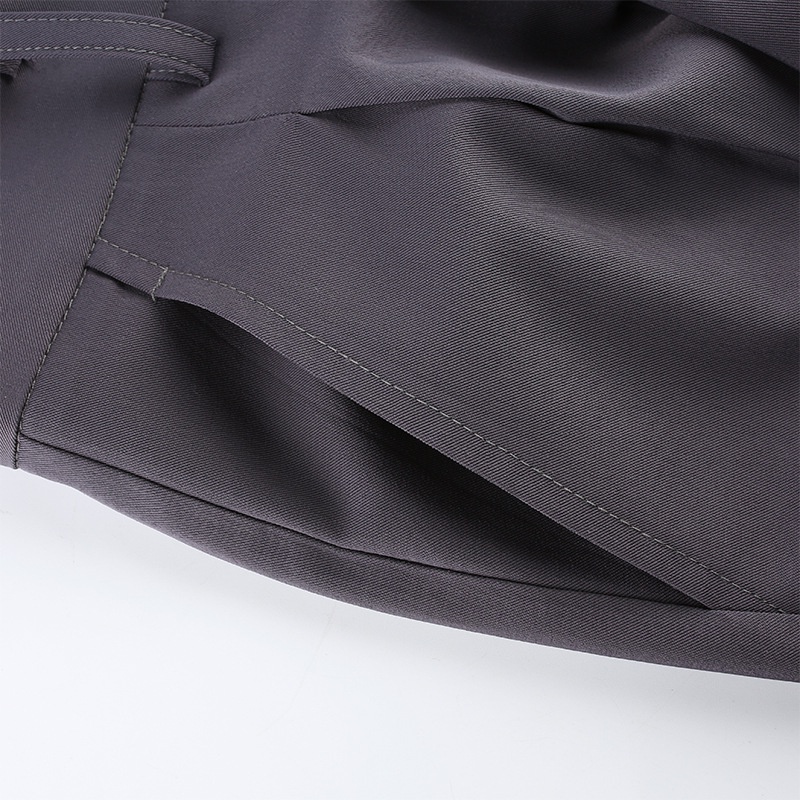 DUNEA Quần Dài Lưng Cao Phối Túi Thiết Kế Màu Trơn Thanh Lịch Thời Trang Công Sở