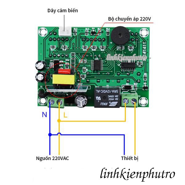 Mạch cảm biến nhiệt độ XH-W1411 - 220V