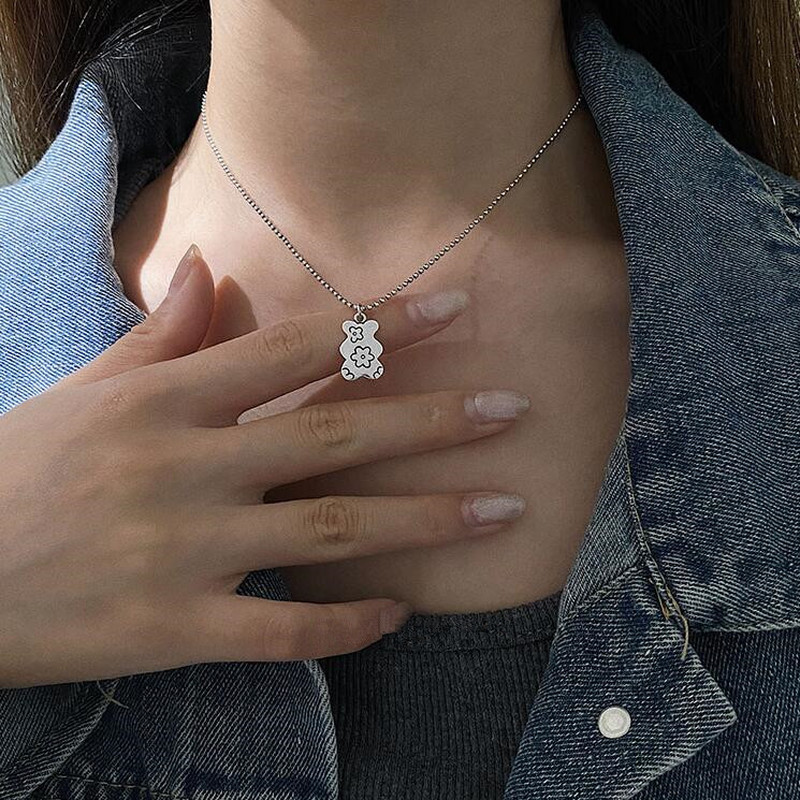 Dây chuyền & vòng tay gắn hình gấu & hoa thời trang Hàn Quốc cho nữ