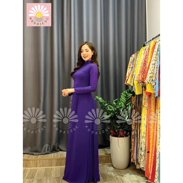 Áo dài 4 tà truyền thống, màu tím huế, lụa chiffon cao cấp, không nhăn, không xù - T04