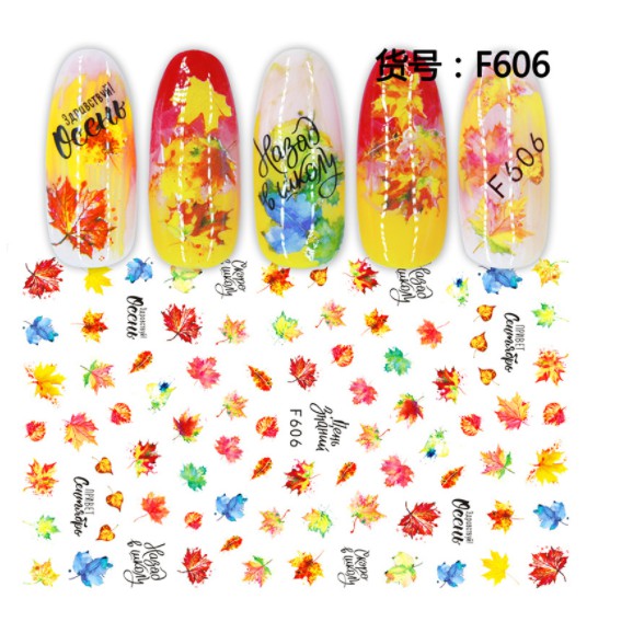 Sticker nail hình hoa , sticker trang trí móng tay-mã F và R