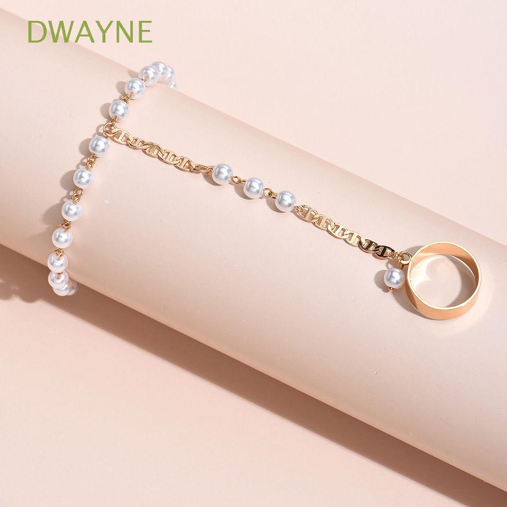 Vòng đeo tay kèm nhẫn đính ngọc trai giả thời trang nữ