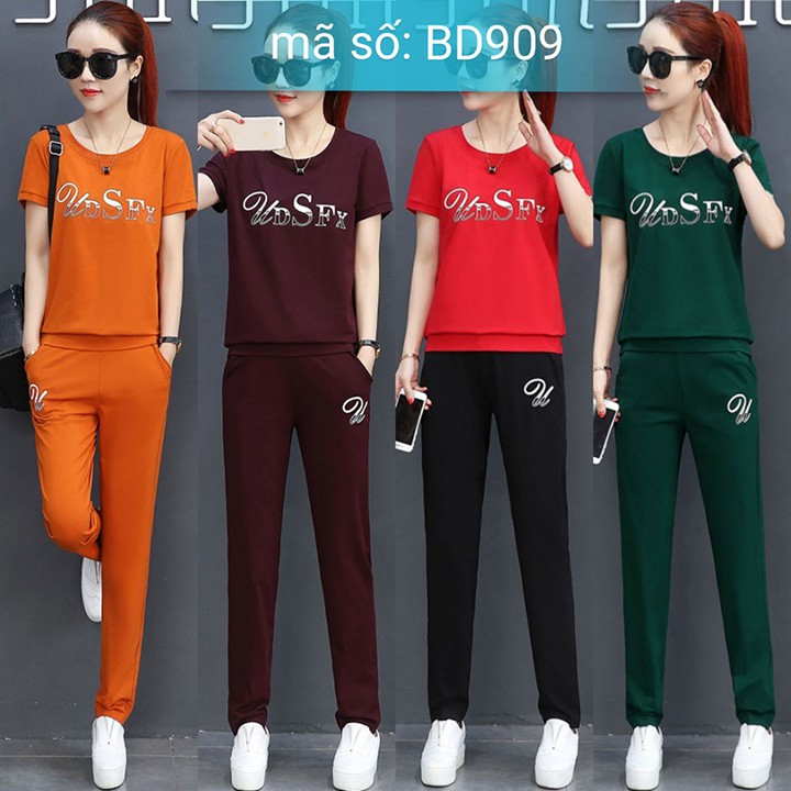 Set nguyên bộ đồ thể thao dài in chữ UDSFX thời trang