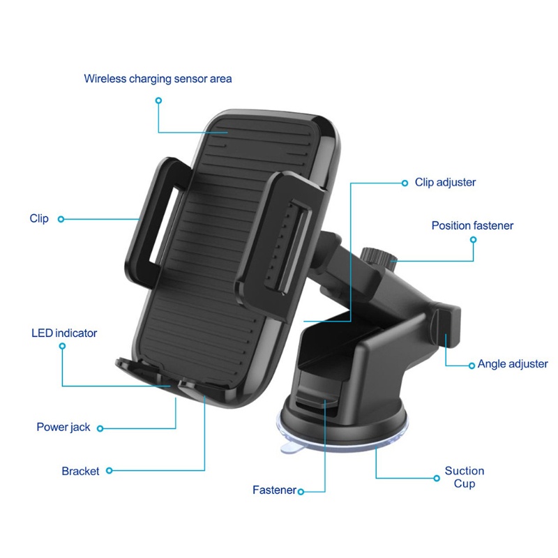 Đế Sạc Điện Thoại Không Dây 10W Qi Chống Trượt Cho Xe Hơi