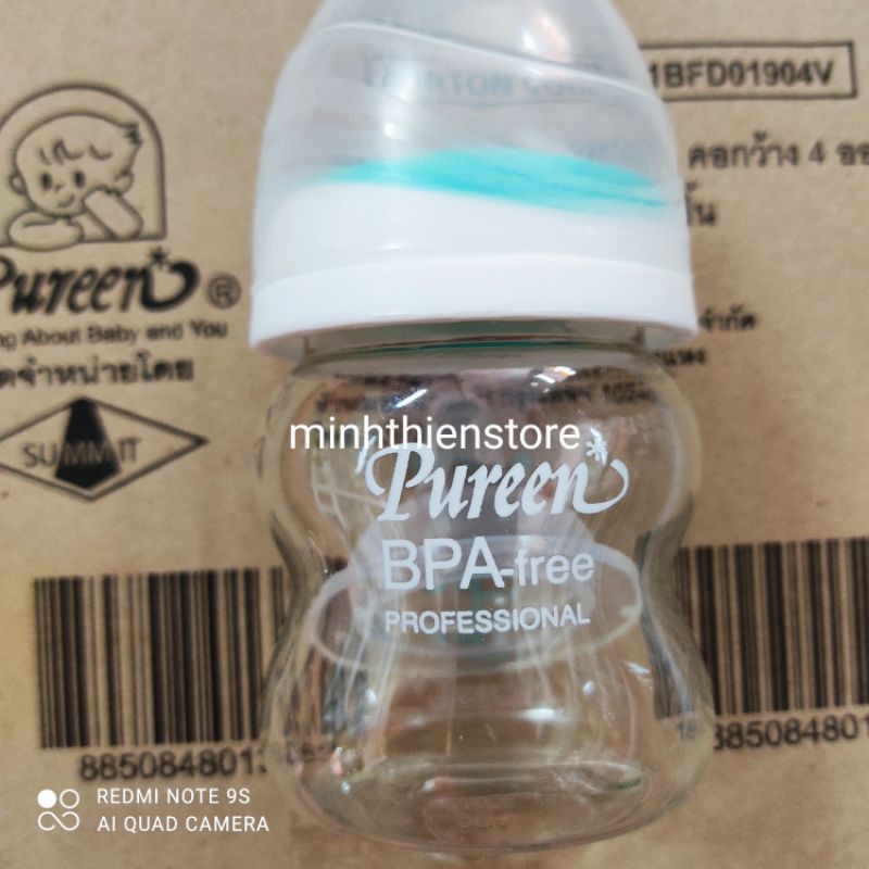 Bình sữa Pureen cổ rộng công nghệ Tritan (không chứa BPA) 120ml